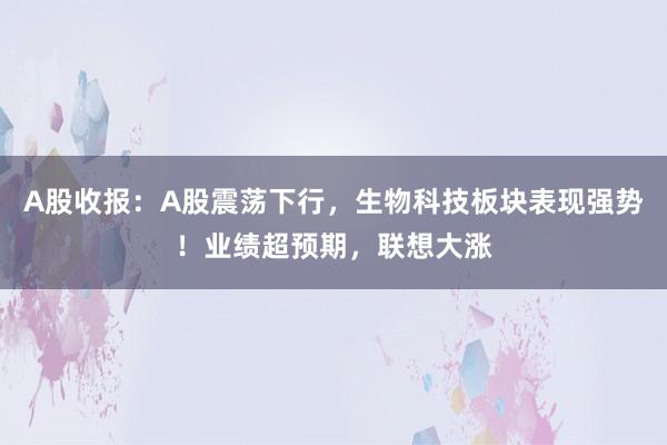 A股收报：A股震荡下行，生物科技板块表现强势！业绩超预期，联想大涨