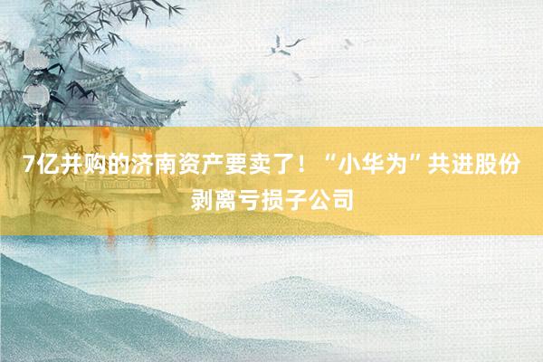 7亿并购的济南资产要卖了！“小华为”共进股份剥离亏损子公司
