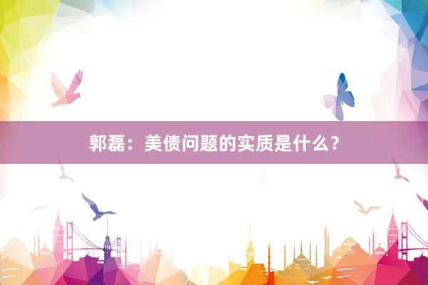 郭磊：美债问题的实质是什么？