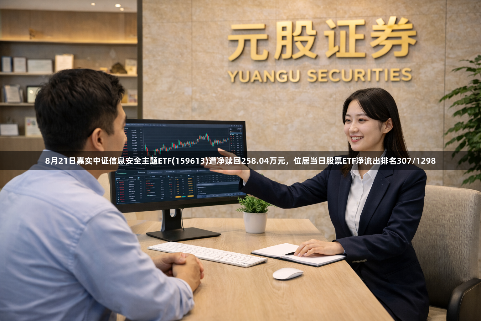 8月21日嘉实中证信息安全主题ETF(159613)遭净赎回258.04万元，位居当日股票ETF净流出排名307/1298
