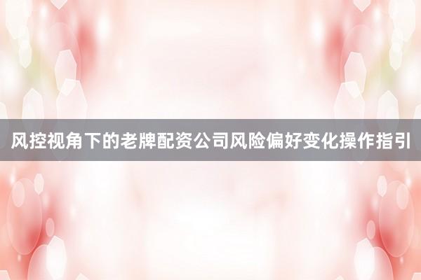 风控视角下的老牌配资公司风险偏好变化操作指引