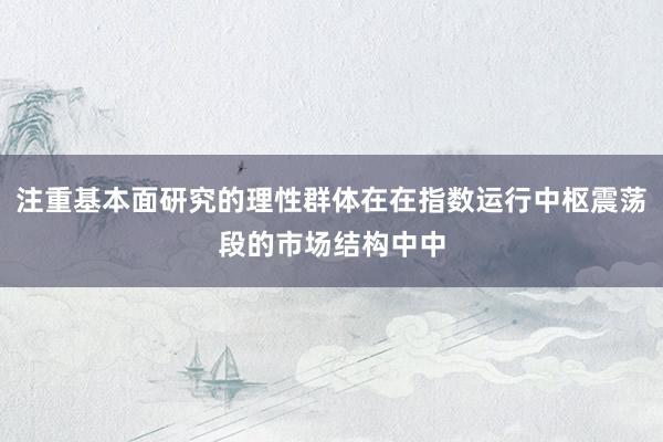 注重基本面研究的理性群体在在指数运行中枢震荡段的市场结构中中