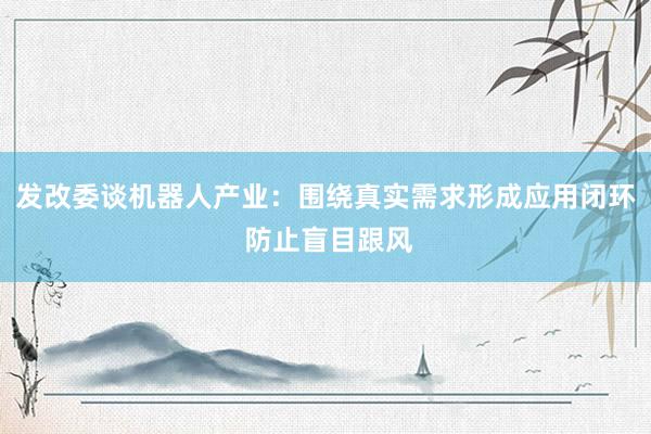 发改委谈机器人产业：围绕真实需求形成应用闭环 防止盲目跟风