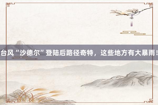台风“沙德尔”登陆后路径奇特，这些地方有大暴雨！