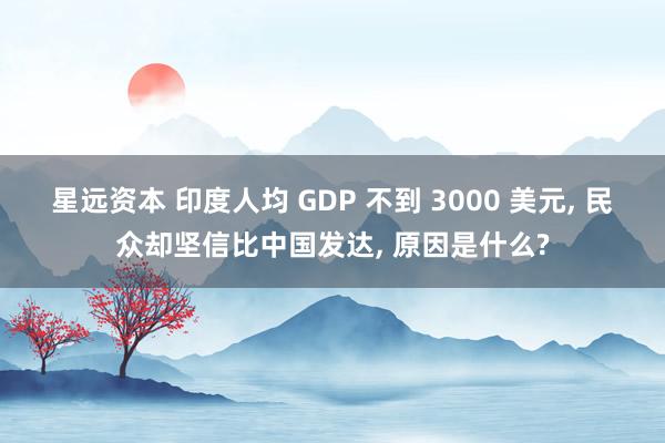 星远资本 印度人均 GDP 不到 3000 美元, 民众却坚信比中国发达, 原因是什么?
