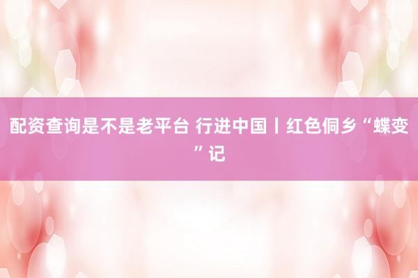 配资查询是不是老平台 行进中国丨红色侗乡“蝶变”记